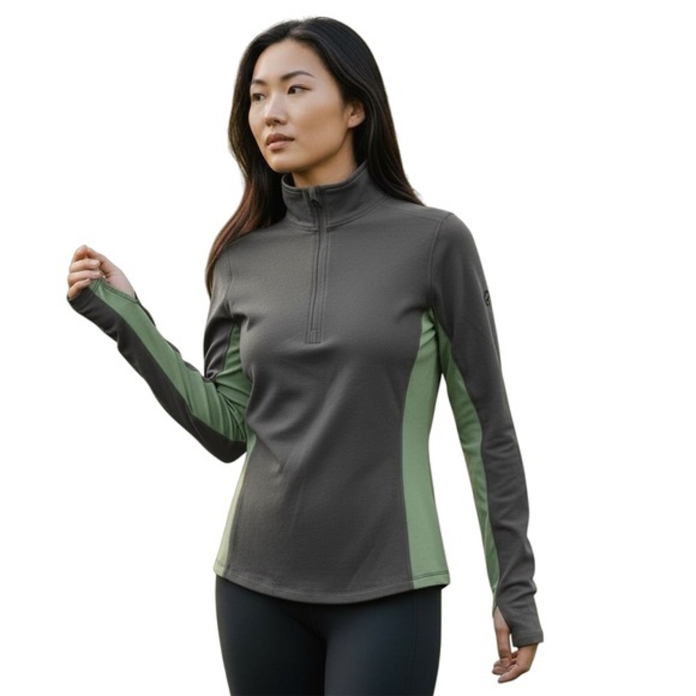 SportHill Green and Charcoal Long Sleeve Top Women’s Size Medium